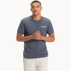 Tommy Hilfiger pánské modré tričko s kapsičkou - XL (002)